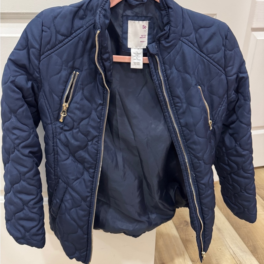 SO Women's Dark Blue Quilted Bomber Jacket